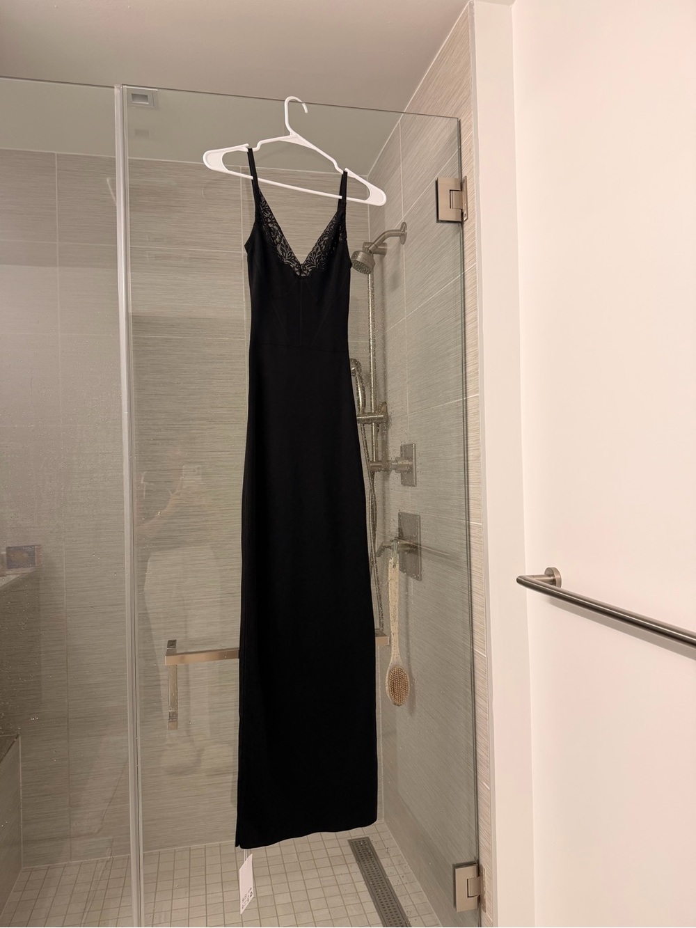 Self-Portrait BLACK VISCOSE KNIT MAXI DRESS - Picture 7 of 8
